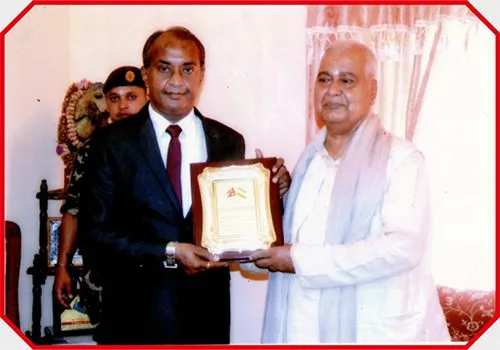 Indo - Nepal, Sadbhavana Award - From Honorable Shree, Parmanand Jha, Vice President of Nepal, August 2014 in Kathmandu, Nepal Indo - Nepal, Sadbhavana Award - From Honorable Shree, Parmanand Jha, Vice President of Nepal, August 2014 in Kathmandu, Nepal